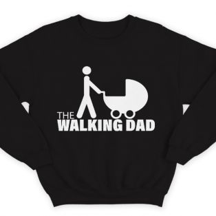 Прикольный свитшот с надписью "The walking dad" ("ходячий отец")